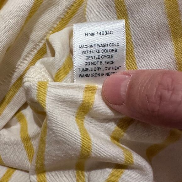 AMO Classic Boxy Cropped Striped Babe Tee Yellow White, size XS - Picture 4 of 9